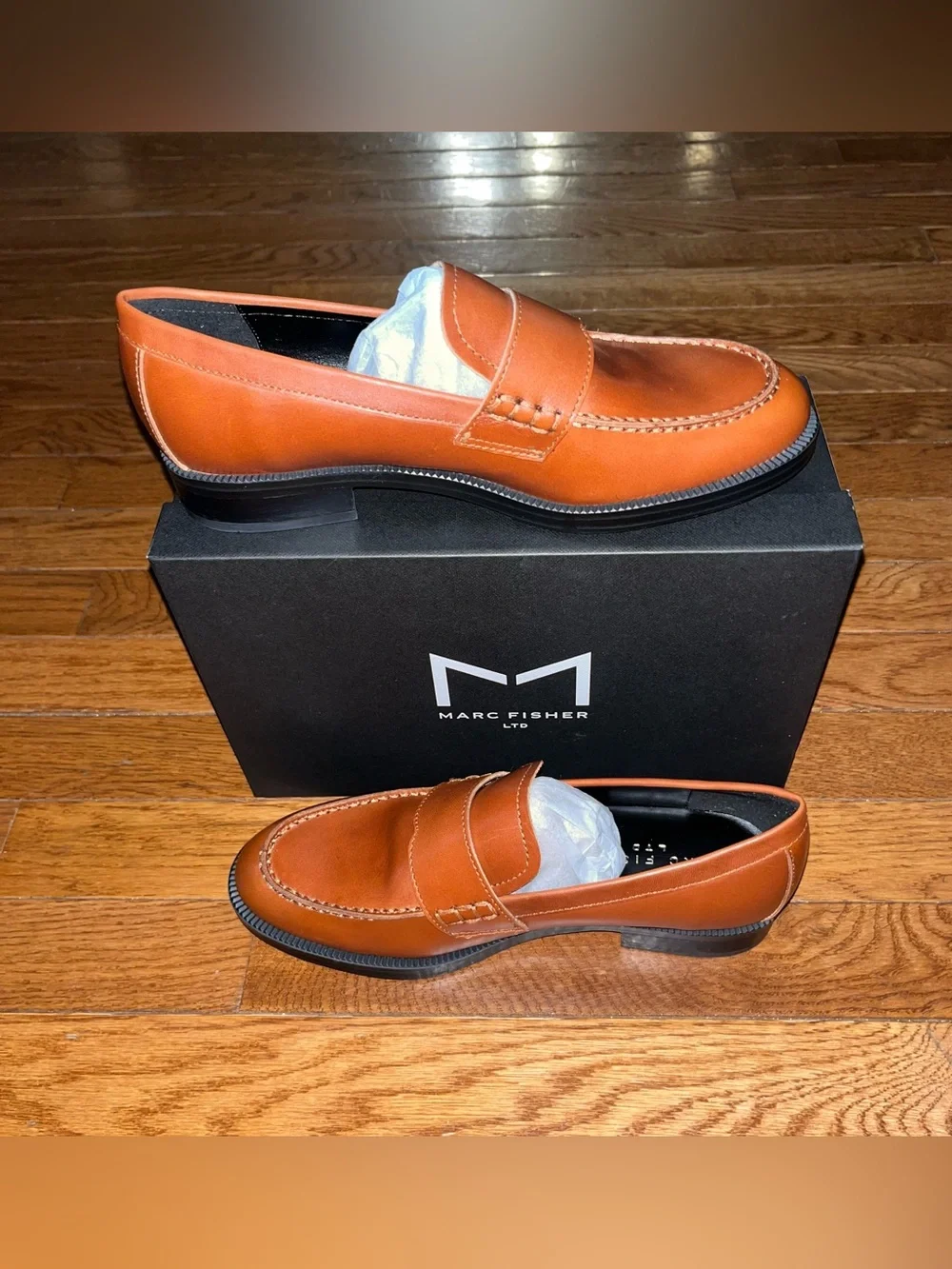 Marc Fisher LTD Palista Loafers Medium Brown 210 Leather Women’s Size 8